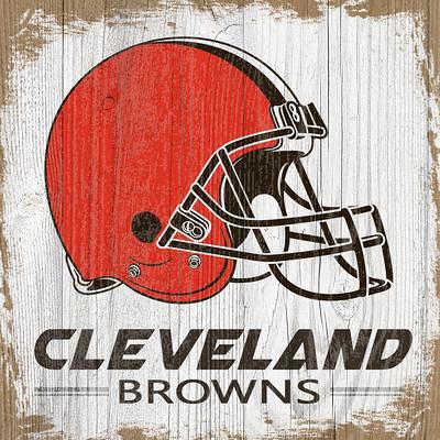 Cleveland Browns Brown Framed Wall-Mountable Logo Helmet Case