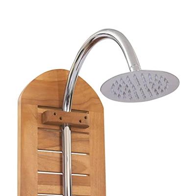 Dracelo 12.6 in. W x 4.7 in. D x 28.2 in. H Silver Shower Head Caddy,  Rustproof Bathroom Shower Shelf Organizer B082W6S9L8 - The Home Depot