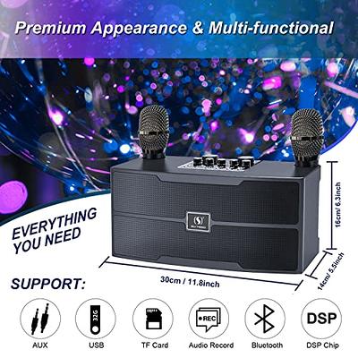 Karaoke Machine with 2 Microphones,Karaoke Machine for Adults and  Kids,Portable Mini Karaoke Speaker PA System,Support Bluetooth/USB/AUX/TF,  Karaoke