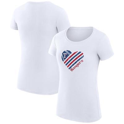 Women's G-III 4Her by Carl Banks White Texas Rangers Heart Graphic