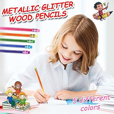 Color Changing Mood Metallic Glitter Pencil with Eraser Wooden