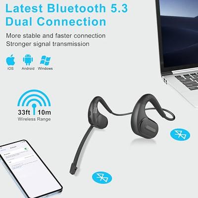 iDIGMALL Bluetooth 5.3 Headset w/Magnetic Detachable Microphone