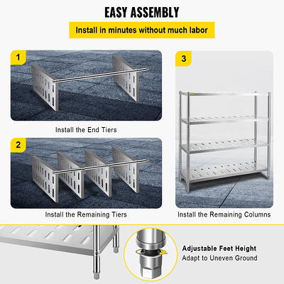 Hyper Tough Plastic 4-Tier Storage Shelves 47.6H x 21.75W x 14D