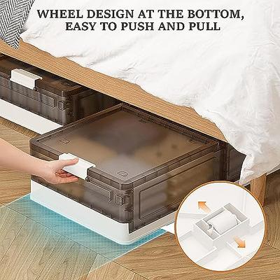  3 Pack Large Rolling Under Bed Storage Bin With Wheels