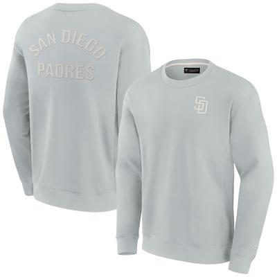 San Diego Padres Antigua Flier Bunker Pullover Sweatshirt - Gray