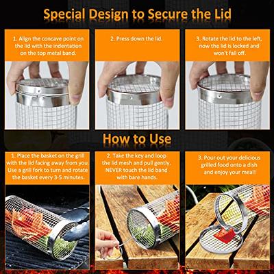 SHIZZO Shallow Grill Basket Set, Grilling Accessories Barbecue BBQ,  Stainless Steel Folding Portable Outdoor Camping Rack for Fish, Shrimp,  Vegetables, Cooking Accessories, Gift for Family, Freinds - Yahoo Shopping