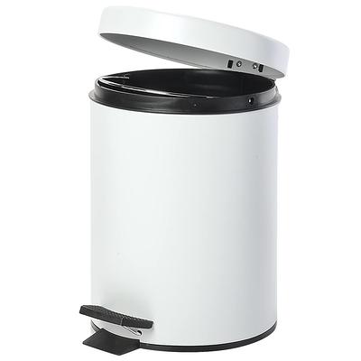 Simplify Slim Rectangular 5 Liter Pedal Trash Bin with Soft Close Lid in Stainless Steel