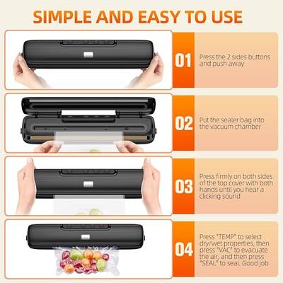 100pcs Vacuum Sealer Machine Food Vacuum Sealer For Food Saver - Automatic  Air Sealing System For Food Storage Dry And Moist Food Modes Compact Design