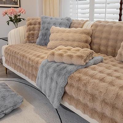 Funny Cosy Couch Cover, Cosy Plush Solid Colour Non-Slip Couch Cover, Solid  Colour Non-Slip Sofa Cover, Fluffy Thick Plush Sofa Cushion, Plush