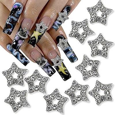 EBANKU 10 Boxes Nail Art Rhinestones Gems Nail Art Crystal Nail Jewels  Diamonds Nail Charms with 1 Pc Pick Up Tweezers 1 Pc Wax Pens for Nail Art