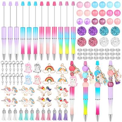 16 Set Plastic Ball Beadable Pens DIY Bead Pen Making Kit,For Kids Student  School Office Gifts 