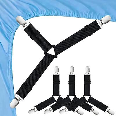 4pc Fitted Bed Sheet Gripper Clips Straps Suspender Holder Bedding