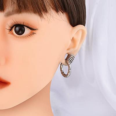 ASKUCAT Button Fake Gauges Earrings for Men, Black Mens Earrings Stud,  Stainless Steel, No Gemstone : Amazon.co.uk: Fashion