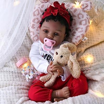 RXDOLL Realistic Baby Reborn Dolls Silicone Full Body Girl 22 inches Reborn  Toddler Washable Baby Dolls That Look Real Lifelike Baby Dolls with Pink