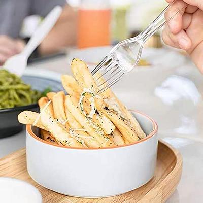 Clear Plastic Forks Disposable Cutlery Medium Weight Utensils 100