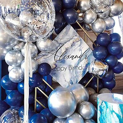 PartyWoo Royal Blue Balloons, 50 Pcs 12 inch Latex Balloons, Party Balloons, Pearl Blue Balloons for Boy Baby Shower Decorations for Boy, Birthday