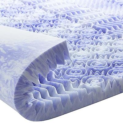 Mellow 4-inch 5-Zone Cooling Gel Memory Foam Mattress Topper | Twin |  CertiPUR-US Certified Foam | Maximum Comfort and Better Sleep