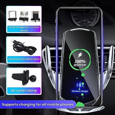  Car Cigarette Lighter Wireless Charger- Phone Holder Mount,Automatic  Infrared Smart Sensing 15W Qi Fast Wireless Charging Cradle for Cell Phone,Dual  USB, Double QC3.0 Output : Cell Phones & Accessories