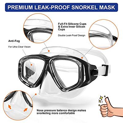 Mask Fin Snorkel Set Adult &Kids Snorkeling Gear for Swimming