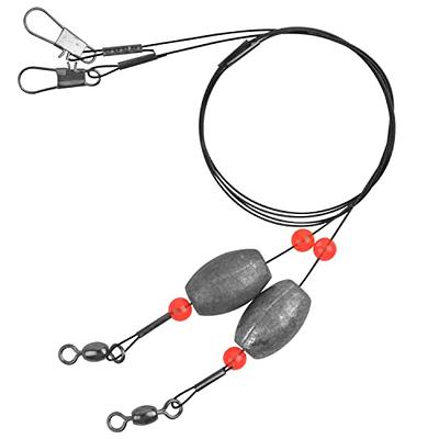 Fishing Egg Sinker Weight Rigs, Stainless Steel Fishing Wire Leaders with Sinkers  Fish Swivels and Snaps