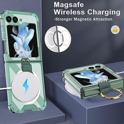 Magsafe Z Flip 5 Case, Clear Case Compatible Samsung Galaxy Z Flip 5 With  Ring Holder & Four-corner Shockproof