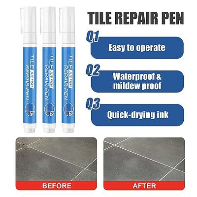 Waterproof Tile Marker Pen, Grout Markers Making Coating Lines Filler Tile  Marker remover Painter for Tile Floor Wall Bathroom , White