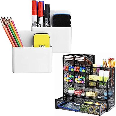 2 Pack Magnetic Dry Erase Marker Holder Pen Organizer Caddy for Office  Locker