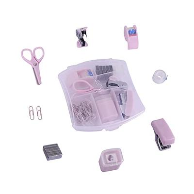 LD Blue Mini Office Supply Kit Portable Case with Scissors, Paper Clips, Tape Dispenser, Pencilener, Stapler & Staple Remover