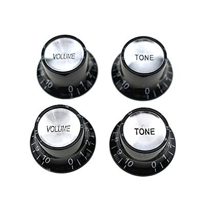  mxuteuk 4pcs Custom Bell Knobs Black w/Gold Custom Electric  Guitar Bass Top Hat Knobs Speed Volume Tone AMP Effect Pedal Control Knobs  KNOB-S24 : Musical Instruments