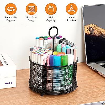 Spacrea Pencil Holder for Desk - 360 Degree Rotating Pen Organizer, Desk  Organizer with 4 Compartments, Pen Holder for Desk, For School, Classroom,  Office, Art Supplies(Black) - Yahoo Shopping