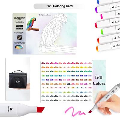 120 Colors Alcohol Markers Brush Tip and Fine Tip,App for Improve Painting, Alcohol-Based Markers for Artists, Art markers for Painting, Coloring,  Sketching and Drawing,Great Gift Idea. 