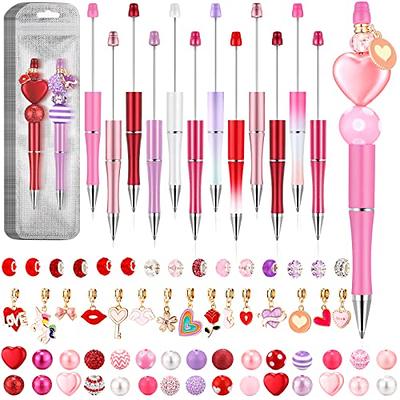  Qilery 48 Pcs Christmas Beadable Pens Bulk Red Green White  Plastic Bead Pens with 240 Assorted Wooden Beads Crystal Beads DIY Pen  Making Kit Black Ink Ballpoint Pens with Buffalo