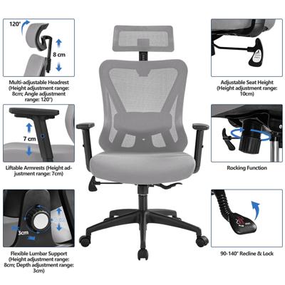 SmileMart Adjustable Ergonomic Swivel Gaming Chair with Footrest