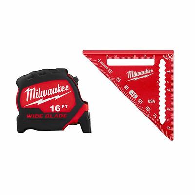 Milwaukee 16 ft. x 1-5/16 in. W Blade Tape Measure with 16 ft. Reach and  4-1/2 in. Trim Square (2-Piece) - Yahoo Shopping