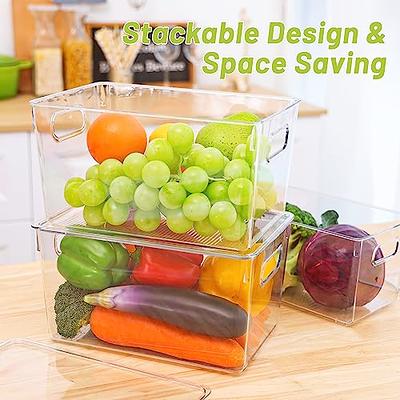 Set of 6 Refrigerator Organizer Bins, Pantry Organization and Storage, Clear  Plastic Stackable Food Storage Bins with Handles, for Refrigerator,  Freezer, Cabinet, Kitchen, BPA Free - Yahoo Shopping