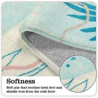 Bath Mat For Bathroom Green Boho Bathroom Rugs Non Slip Cute Leaves Small  Bath Rug Soft Absorbent Washable Carpet For Tub