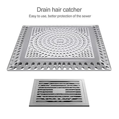 Lekeye Shower Hair Catcher Drain Protector Strainer-Steel & Silicone 2 Pack