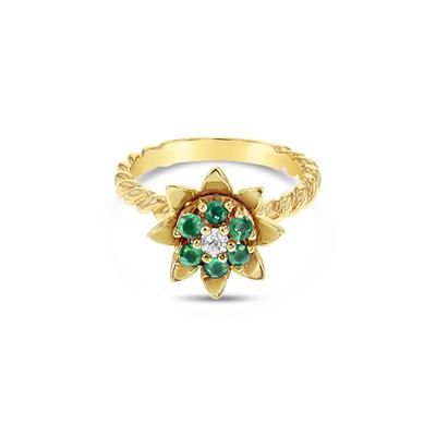 Medium Emerald Tulip Ring 14K Yellow Gold - Gift For Her, Girlfriend,  Birthday Gift, Gemstone Ring, Flower Theme, Vintage Ring - Yahoo Shopping