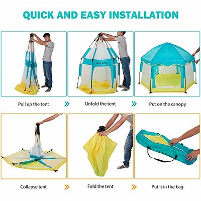 Bend River Baby Playpen with Canopy, Portable Baby Beach Tent