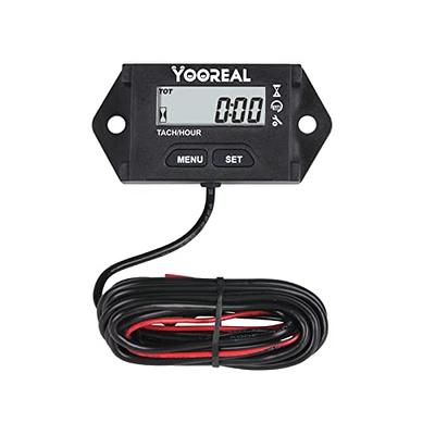 Yooreal Digital Water Temperature Gauge Meter,Small Gasoline Engine  Tachometer,Waterproof for Lawn Mower Tractor Generator Compressor Outboards  Motor