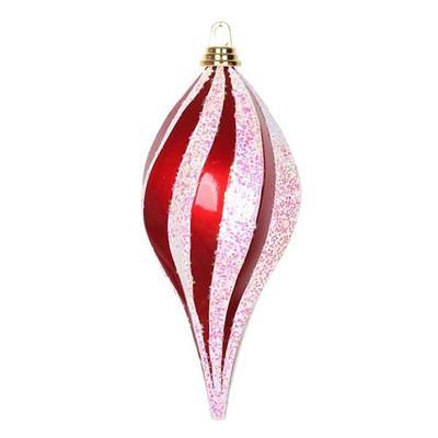 6 inch Matte-Glitter Swirl Christmas Ball Ornament: Silver