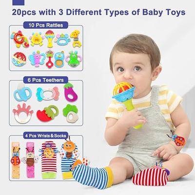 10 pcs Baby Rattle Sets for 3 6 9 12 Month Kids Boys Girls Education Toys