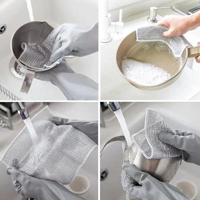 5PCS Multifunctional Wire Dishwashing Rag, Wire Dishcloth, Multipurpose  Wire Dishwashing Rags for Wet and Dry, Scrubs & Cleans for Dishes,  Counters, Sinks, Stove Tops - Yahoo Shopping
