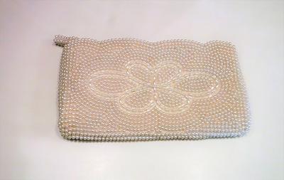 Italian Beaded White Evening Bag Purse Bon Soir