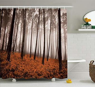 Forest Snow Mountain Shower Curtain for Bathroom with Hooks Waterproof  Decor