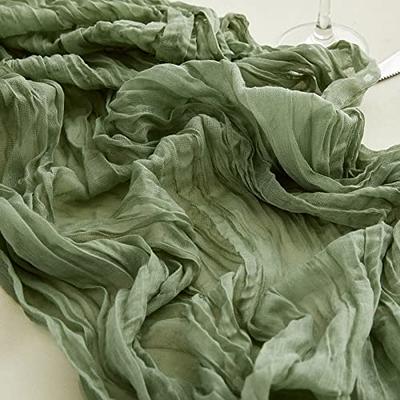 MOSS GREEN 10 ft Cheesecloth EXTRA LONG TABLE RUNNER - Cotton