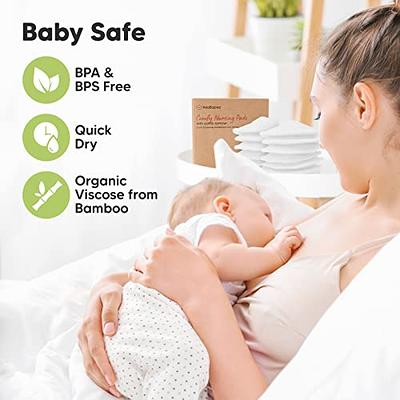 Bamboo Viscose Nursing Pads - 14 Washable Pads with Wash and Storage Bags -  Breastfeeding Nipple Pads for Maternity - Reusable Breast Pads for