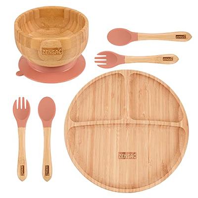 Baby Bamboo Suction Plates Set with Spoons & Fork, Baby Food
