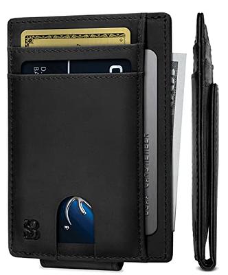 Card Blocr Credit Card Wallet Pop Up - RFID Blocking, Slim Minimalist  Credit Card Wallet for Men (Genuine Black Leather) : : Clothing,  Shoes & Accessories
