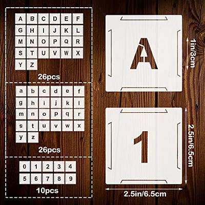 3 Inch Letter Stencils for Painting, 62 Pcs Reusable Plastic Letter Number  Stencils, Interlocking Template Kit for Painting on Wood, Wall, Fabric